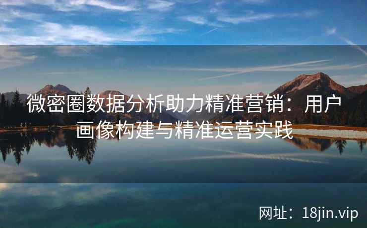 微密圈数据分析助力精准营销：用户画像构建与精准运营实践