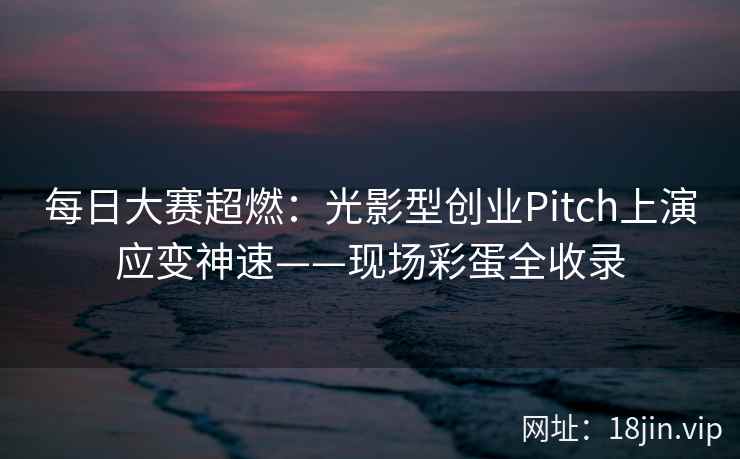 每日大赛超燃：光影型创业Pitch上演应变神速——现场彩蛋全收录