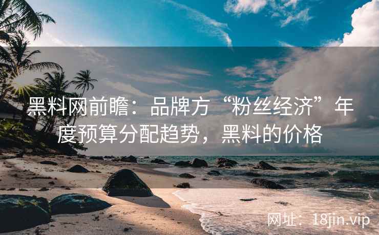 黑料网前瞻：品牌方“粉丝经济”年度预算分配趋势，黑料的价格