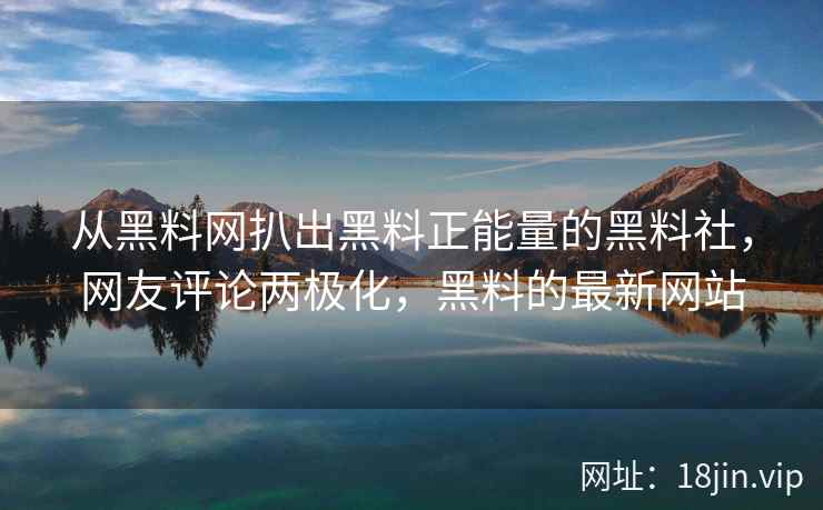 从黑料网扒出黑料正能量的黑料社，网友评论两极化，黑料的最新网站