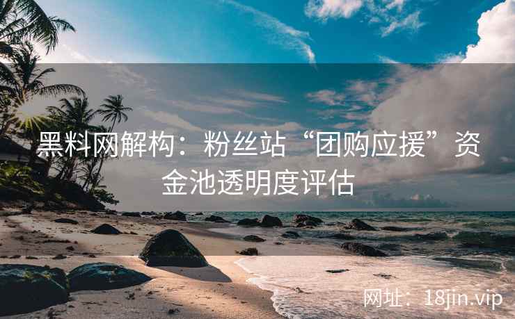 黑料网解构：粉丝站“团购应援”资金池透明度评估