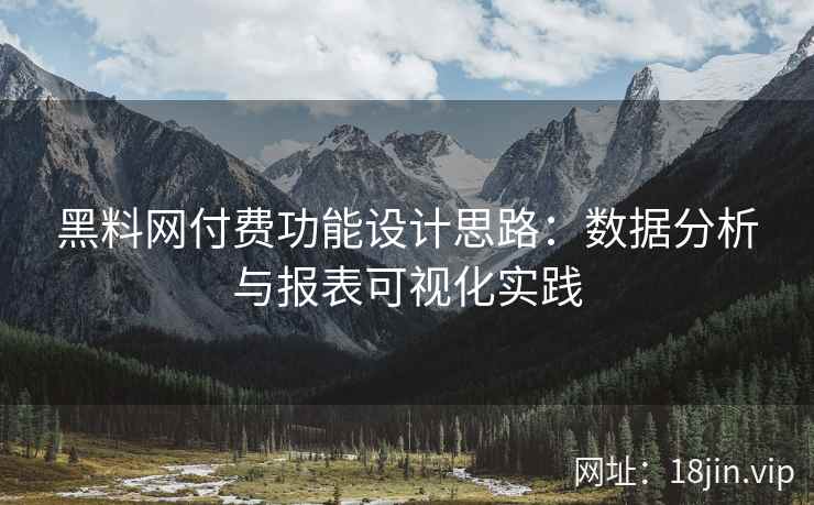 黑料网付费功能设计思路：数据分析与报表可视化实践