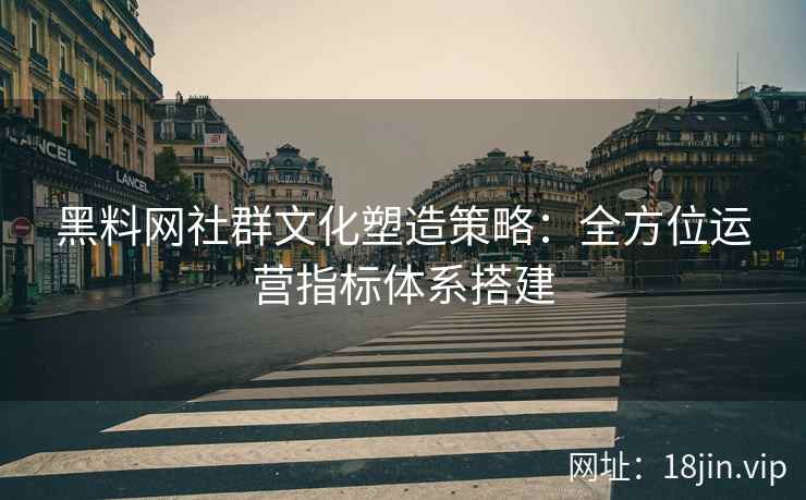 黑料网社群文化塑造策略：全方位运营指标体系搭建