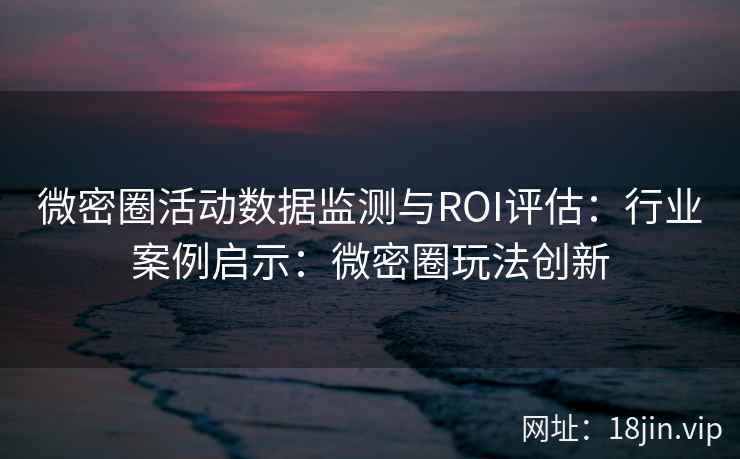 微密圈活动数据监测与ROI评估：行业案例启示：微密圈玩法创新