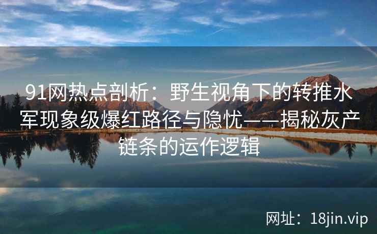 91网热点剖析：野生视角下的转推水军现象级爆红路径与隐忧——揭秘灰产链条的运作逻辑