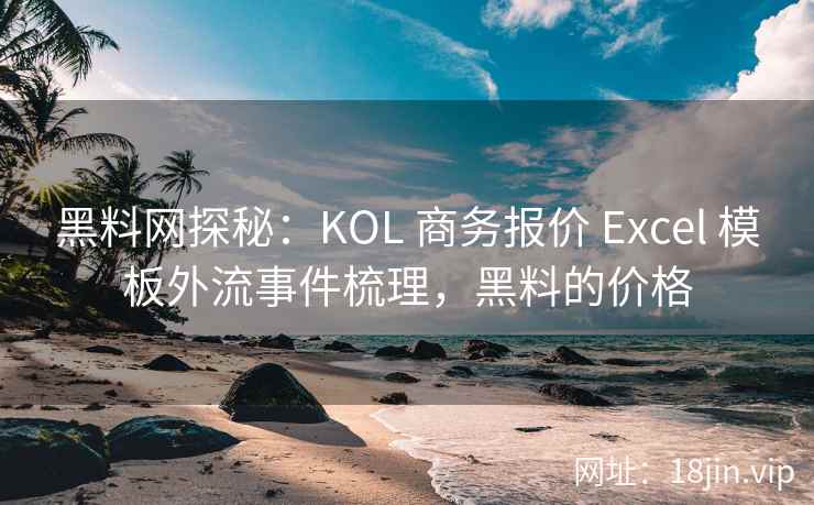 黑料网探秘：KOL 商务报价 Excel 模板外流事件梳理，黑料的价格